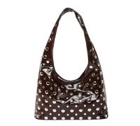 GIJMZY Borsa a tracolla portatile con rivetti borchie in metallo sottobraccio stile punk for ragazza piccante Secchiello dolce e fresco(Brown)