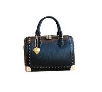 GIJMZY Borsa da strada personalizzata a forma di scatola con rivetti vintage Boston(Black)