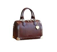 GIJMZY Borsa da strada personalizzata a forma di scatola con rivetti vintage Boston(Brown)