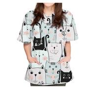 GIJMZY Divisa Sanitaria Donna Camici da Sala operatoria, Camici da Lavoro ospedalieri, Maglie, Forniture for Infermieri, Tute for chirurgia odontoiatrica, Abbigliamento da Lavoro(Color21,XXL)
