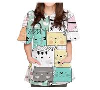 GIJMZY Divisa Sanitaria Donna Camici da Sala operatoria, Camici da Lavoro ospedalieri, Maglie, Forniture for Infermieri, Tute for chirurgia odontoiatrica, Abbigliamento da Lavoro(Color14,S)