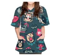 GIJMZY Divisa Sanitaria Donna Camici da Sala operatoria, Camici da Lavoro ospedalieri, Maglie, Forniture for Infermieri, Tute for chirurgia odontoiatrica, Abbigliamento da Lavoro(Color8,5XL)