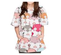 GIJMZY Divisa Sanitaria Donna Camici da Sala operatoria, Camici da Lavoro ospedalieri, Maglie, Forniture for Infermieri, Tute for chirurgia odontoiatrica, Abbigliamento da Lavoro(Color22,4XL)