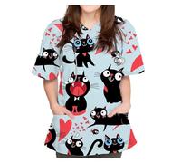 GIJMZY Divisa Sanitaria Donna Camici da Sala operatoria, Camici da Lavoro ospedalieri, Maglie, Forniture for Infermieri, Tute for chirurgia odontoiatrica, Abbigliamento da Lavoro(Color19,4XL)