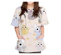GIJMZY Divisa Sanitaria Donna Camici da Sala operatoria, Camici da Lavoro ospedalieri, Maglie, Forniture for Infermieri, Tute for chirurgia odontoiatrica, Abbigliamento da Lavoro(Color20,XXL)