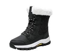GIJMZY Scarpe Da Neve Scarpe da snowboard invernali da donna all'aperto Stivaletti da neve Stivali da neve in peluche spessi e caldi Stivali alti da donna antiscivolo impermeabili(Black,Color-32)