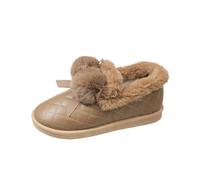 GIJMZY Scarpe Da Neve Stivali Da Neve Da Donna Scarpe Da Donna Stivali Invernali Caldi E Confortevoli Con Palla Stivali Casual Alti In Peluche Stivali Invernali Da Donna Adorabili(Brown,36)