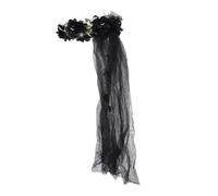GIJMZY Veli da Sposa Ghirlanda Floreale Rosa Artificiale for Capelli | Fascia for capelli sposa ghirlanda floreale rosa artificiale Accessori for capelli eleganti neri Ghirlanda for feste