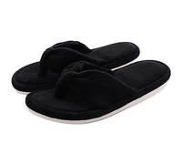 GIJMZY Women Home Slippers Open Toes Cozy Fur Flip-flops Winter Indoor Flat Bottom Cloud Slipper Comfortable Shoes(Black,42-43)