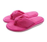 GIJMZY Women Home Slippers Open Toes Cozy Fur Flip-flops Winter Indoor Flat Bottom Cloud Slipper Comfortable Shoes(Rose Red,38-39)
