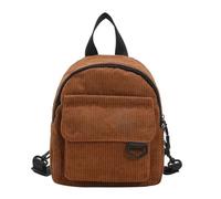 GIJMZY Zaino Scuola Zaino scolastico minimalista e versatile in velluto a righe, mini zaino for studenti e donne for viaggi di piacere(Chocolate)