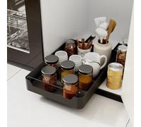 Giklux Cassetto Telescopico Estraibile Adesivo Cucina, 35 * 42 CM Cassetti Estraibili Organizer Scorrevoli, per Mobili, Armadio Interno, Sottolavello, Ausziehbar Schublad Küche Nero