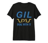 Gil Deal with It - Divertente Sarcastico Python Programmer Design Maglietta Premium