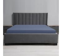 Gilania - Lenzuolo con angoli elasticizzati 100% Percalle di Puro Cotone di Alta Qualità - Matrimoniale 170x200 - Altezza 25 cm - Collezione Lecti (Blu)