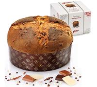 GILBER, Panettone ai Tre Cioccolati, Fondente, al Latte, Bianco, Basso senza Glassa, 1kg, Made in Italy, Confezione Regalo Astuccio in Cartone. Panettoni artigianali Torino