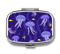 Gilda Dei Filosofi Disoccupati Pill Box Meduse E Pesci Viola Del Fumetto Portapillole Decorativo Con Confezione Regalo-Medicina Alla Moda