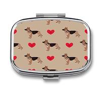 Gilda Dei Filosofi Disoccupati Pill Box Modello Di Cuori Di Cane Pastore Tedesco Portapillole Decorativo Con Confezione Regalo-Medicina Alla Moda