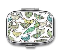 Gilda Dei Filosofi Disoccupati Pill Box Pollo Dipinto A Mano Colorato Portapillole Decorativo Con Confezione Regalo-Medicina Alla Moda