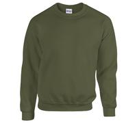 GILDAN 50/50 Adult Crewneck Sweat Felpa, Verde (Military Green Military Green), X-Large Uomo