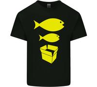 Gildan 5000 Big Fish Little Fish Maglietta Uomo Cotone Maniche Corte