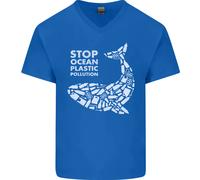 Gildan 64V00 Stop Ocean Plastic Pollution T-Shirt Uomo in Cotone V-Neck