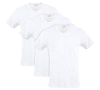 Gildan Cotton Stretch V-Neck T-Shirt Biancheria Intima, Bianco (Artic White) (Confezione da 3), M (Pacco da 3) Uomo