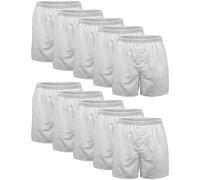 Gildan Boxer Intrecciati, Multipla Pantaloncino, Bianco (Confezione da 10), L (Pacco Uomo