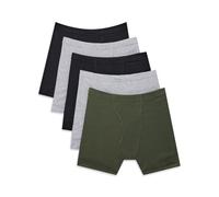 Gildan Boxer da Uomo, in Vita Nascosta, Confezione Multipla, Confezione da 5 Pezzi, Nero/Grigio mélange/Verde Militare (Confezione da 5), XL