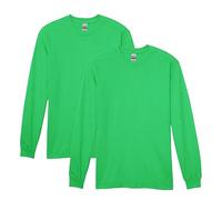 Gildan T-shirt manica lunga Heavy Cotton G5400, Verde Irlandese, M, Pacco da 2, Uomo