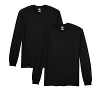 Gildan DryBlend Adult Long Sleeve T-Shirt, 2-Pack Camicia, Nero, M Uomo