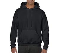 Gildan - Felpa con cappuccio da uomo, 50/50, con cappuccio, 18500, tinta unita, taglia XXXX-L, colore: nero