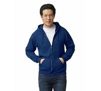 GILDAN Felpa in Pile con Cappuccio e Cerniera, Modello G18600, Uomo, Navy, L