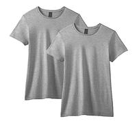 GILDAN Fitted Cotton T-Shirt, 2-Pack, Grigio Sportivo, M (Pacco da 2) Donna