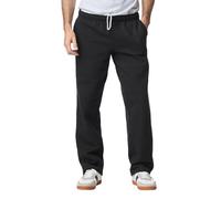 Gildan Pantalone con Tasche in Pile con Fondo Aperto Tuta, Nero, L Uomo