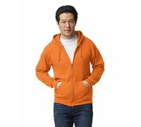 Gildan Fleece Zip Hoodie Sweatshirt, Style G18600, Multipack Camicia, Arancione di Sicurezza, XL Uomo