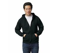 Gildan Felpa con Cappuccio e Zip Intera, Nero, XXXL Uomo