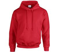 GILDAN - Gildan Adult 50/50 Cotton/Poly. Hooded Sweat /18500, Felpa da uomo, manica lunga, collo con cappuccio, Rosso (Rot (Red 040)), Small
