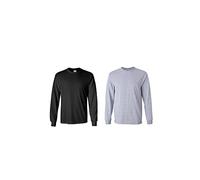 Gildan Heavy Cotton 100% cotone t-shirt manica lunga - nero - L