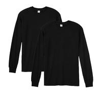Gildan T-Shirt da Uomo in Cotone Pesante a Maniche Lunghe, Stile G5400, Confezione da 2 Camicia, Nero, XL (Pacco da 2)