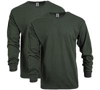 Gildan T-Shirt a Maniche Lunghe in Cotone Pesante, Stile G5400, Confezione da 2, Verde Foresta, M (Pacco da 2) Uomo