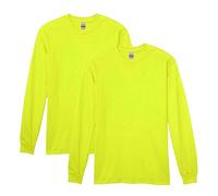 Gildan Heavy Cotton Long Sleeve T-Shirt, Style G5400, 2-Pack, Verde Sicurezza, S (Pacco da 2) Uomo