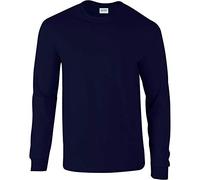 Gildan - Maglia Manica Lunga 100% Cotone - Uomo (L) (Blu navy)