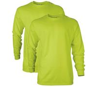 Gildan - Maglietta a Maniche Lunghe da Uomo, in Cotone, Confezione da 2 Pezzi - Verde - XX-Large