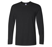 GILDAN Maglietta da Uomo con Maniche a L, Nero, XL