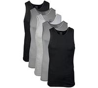 Gildan Men's A-Shirts 5 Pack, Grey/Black, X-Large