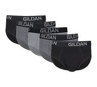Gildan Men's Cotton Stretch Brief, Black Soot/Heather Dark Grey/Grey Flannel (5-Pack), Small