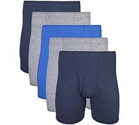 Gildan Men's Covered Waistband Boxer Brief 5 Pack, Mixed Royal, Small