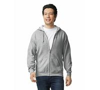 Gildan Men's Full Zip Hooded Sweatshirt, Sport Grey, 3X-Large