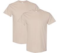 Gildan Men's Heavy Cotton T-Shirt, Style G5000, 2-Pack MED-Sand