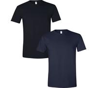 Gildan Men's Softstyle Cotton T-Shirt, Style G64000, 2-Pack Black/Navy
